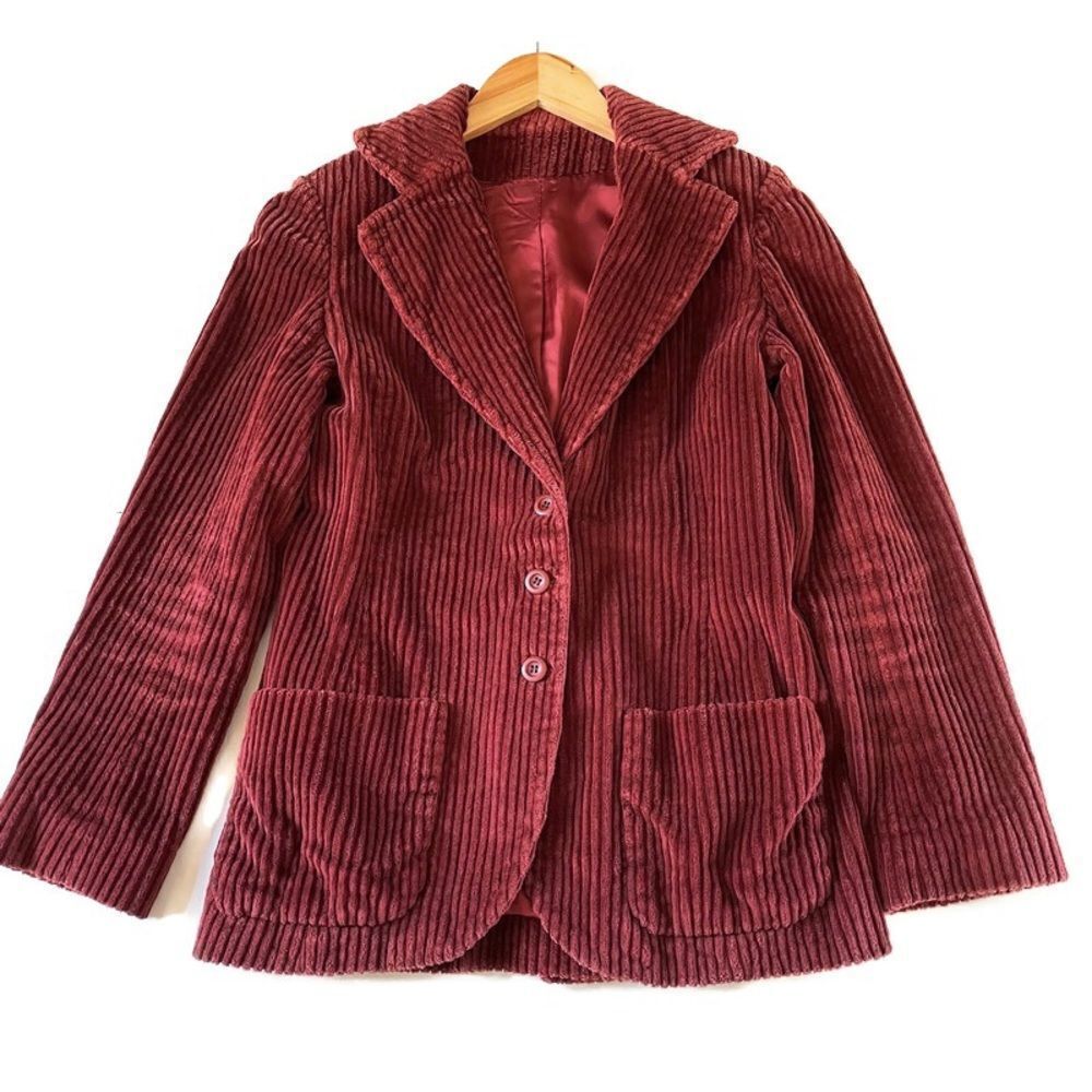 Corduroy Blazer in Rich Burgundy